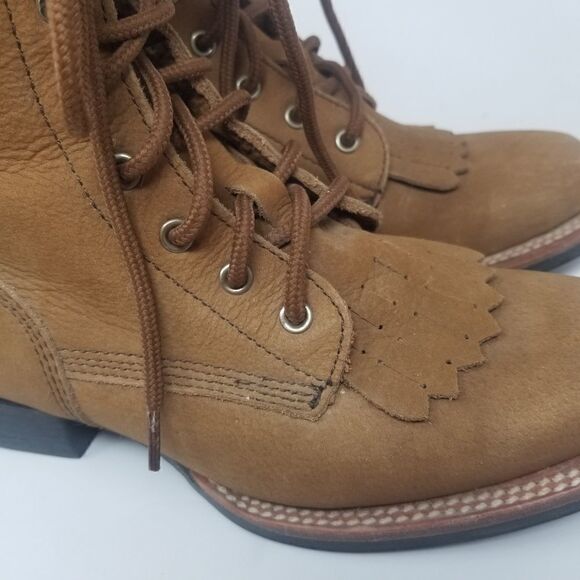 Tannish Brown ACME Leather Lace Up Boots for Women. SIZE 6M. Good condition. - Picture 12 of 16